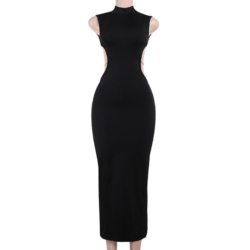 YY24070 European And American Style Sexy Backless Bow For Women Summer New Elegant Hot Girl Long Dress_ecoleips.com