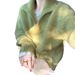 Women's Clothing Vintage Green V Neck Mohair Sweater Relaxed Fit Thick Knit Top For Autumn Winter_ecoleips.com