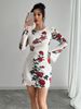 Floral Backless Mini Dress For Women Sexy Mesh Flared Sleeve For Autumn 6 Available_ecoleips.com