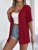 K Hollow Out Short Sleeved Knitted Cardigan Vacation Sun Protection Shirt Women's Clothing_ecoleips.com
