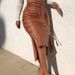 Aria Basics Aria Basics Autumn Winter European And American Foreign Trade Leather Women's Fashion Slit Slim Mid-Length Bodycon Half PU_ecoleips.com