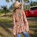 Women's Autumn Long Sleeved Shirt V Neck Print Retro Flared Sleeves England Style Elegant Fashion Blouse for Spring/Summer_ecoleips.com