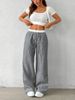 K New Women's Fashion Striped Plaid Patchwork Loose Wide-leg Pants Casual Pants_ecoleips.com