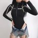 Women's Long Sleeve Jumpsuit Color Block Motorcycle Style European American Spring Summer New 2025_ecoleips.com
