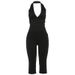 Women's Slim Fit Five Point Pants Set Halter Neck Low Backless Vest Sexy Summer New_ecoleips.com