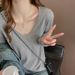 Women's Premium Modal Long Sleeve T-Shirt V-Neck Slimming Loose Fit Base Layer Top For Autumn Winter Wear_ecoleips.com