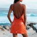 Sexy Hollow Out Slim Fit Summer Beach Dress Cocktail Suspender Women's Fashion Dress Casual Sequin Off Shoulder Club Party Dress_ecoleips.com