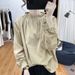 Spring And Summer Lotus Collar Lantern Sleeve Cotton And Linen Long-Sleeved Women's Age-Reducing Top Vintage Pullover Lo_ecoleips.com