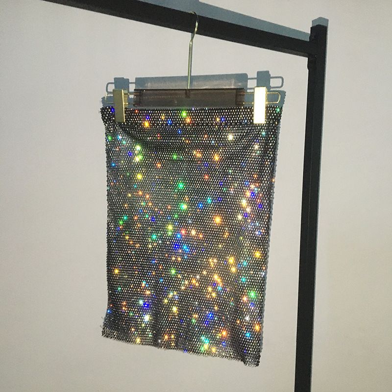 Women’s Clothing Mesh Rhinestone Fishnet Long Sleeved Tops Sexy Slim Hot Girl Outfit Rhinestone Tops_ecoleips.com