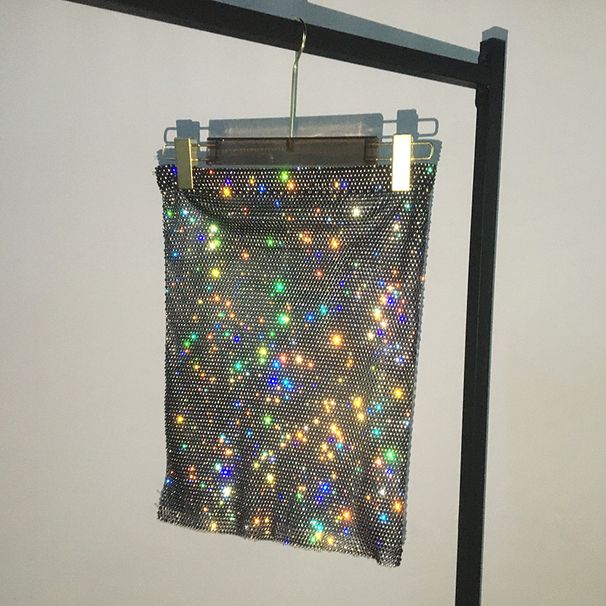 Women’s Clothing Mesh Rhinestone Fishnet Long Sleeved Tops Sexy Slim Hot Girl Outfit Rhinestone Tops_ecoleips.com