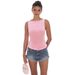 Voya European And American Women's Summer New Tops, Solid Color Sleeveless Back-tie Open-back Waist-cinching Stylish T-shirt_ecoleips.com