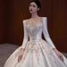 Women's Clothing Satin Wedding Dress Bride Heavy Luxury Retro Long Sleeve High End Main Yarn On The Run Princess Petite_ecoleips.com