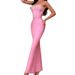 Aria Basics Aria Basics New European And American Style Party Evening Strapless, Sleeveless, Beaded, Long Bandage Dress, Elegant With Sequins_ecoleips.com