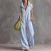 Summer Linen Jumpsuit Loose Fitting Pocketed Casual Women's Clothing European American Style for Export Cross Border Trade 2026_ecoleips.com