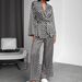 Cross-Border New Printed Loose Satin Long-Sleeve Long-Pants Pajamas Two-Piece Set European And American Autumn_ecoleips.com