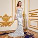 Women's Clothing New Solid Color Sequins Sling Backless Elegant Slim Long Banquet Dress_ecoleips.com