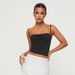 Women's Solid Color Camisole Tank Top European American Style Pleated Backless Design Elegant Stylish Short Top_ecoleips.com