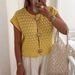 DiYun Women's Minimalist Hollow T-Shirt Short Sleeved Knitted Top European American Style Vacation Wear For Autumn Winter_ecoleips.com