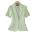 Women's Clothing Short Sleeved Fruit Green Professional Suit For Women In Summer New Style Temperament Waist Commuter Suit Two Piece Suit_ecoleips.com