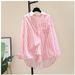 Aria Basics Aria Basics European And American Foreign Trade Cross-border Striped Loose-fitting Women's Outerwear, Regular Sleeves, Fashionable_ecoleips.com