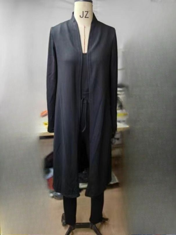 K European And American Style Cardigan Long Casual Pants Set Jumpsuit Solid Color Women's Clothing_ecoleips.com
