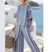 Women's Stylish Digital Print Short Sleeve Shirt & High Waist Pants Set - Loose Fit Casual Two-Piece Outfit With 3d Patterns_ecoleips.com