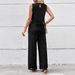 Women's Lace Tassel Sleeveless Vest And Wide Leg Pants Two Piece Set American Style Vacation Look Fashion_ecoleips.com