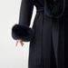 Luxury Wool Blend Trench Coat With Detachable Fox Fur Collar - Elegant Long & Short Women's Overcoat For Fall Winter (Black, Grey, Beige, Brown)_ecoleips.com