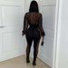 Y2671 Sheer Mesh Printed Shirt & Pants Set – Sexy Lingerie-Inspired Outfit | Long Sleeve & High Waist (S-XXL)_ecoleips.com