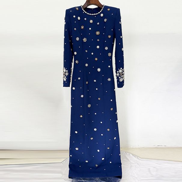 Women's Clothing New Star Fashion Heavy Beaded Diamond Slim Long Dress Dress Long Skirt_ecoleips.com