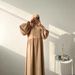 Verve Women's Clothing Dubai Turkey Solid Color Pleated Loose Dress With Headscarf Two-layer Hijab P333_ecoleips.com