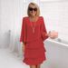 Spring/Summer Fashion Cake Dress For Women: Loose-Fitting, Slimming Round-Neck Dress_ecoleips.com