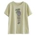 Round Neck Short-Sleeve Versatile For Women, Plus-Size Loose Fashion Solid Color Vintage T-Shirt For Women, Summer Plus-_ecoleips.com