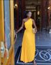 Women's Clothing One Shoulder Hollow Pleated Dress_ecoleips.com