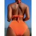 European And American Women's Sexy Bikini Two-Piece Backless Swimsuit with Ribbon_ecoleips.com