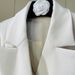 Spring New White Asymmetrical Trench Coat For Women, Slim-Fit Office Long Blazer Jacket With Waist Tie_ecoleips.com