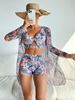 Women's fashion sexy high-end multi-color printed three-piece bikini BIKINI women's swimsuit_ecoleips.com