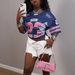 Women's Clothing Women's Casual Loose Fit Printed Short Sleeve T-Shirt - Breathable & Stylish V-Neck Tee For Streetwear & Summer Outfits (Blue, S/M/L)_ecoleips.com