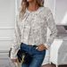 Women's Plaid Pullover Blouse Long Sleeve Shirt Drawstring Neckline Relaxed Fit Top_ecoleips.com