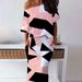 Women's Geometric Print Casual Fashion Two-Piece Ensemble T-Shirt And Skirt Set plus Size Available_ecoleips.com