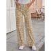 Women's High-Waisted Bohemian Style Jeans Paisley Print Relaxed Fit Denim Spring/Autumn Regular Cotton Casual Beach Style_ecoleips.com