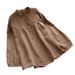 Women's Ruffled Casual Long Sleeve Shirt Autumn 2026 Button Detail Oversized With Waist Cinching Elegant Fashion Blouse_ecoleips.com