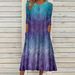 2024 New European American Women's Fashion: Trendy Printed Round-Neck Dress With Five-Sleeve And Pockets, Bestseller On_ecoleips.com