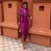 Verve Trendy Deep V-neck Pleated Split Long For Women Summer New Elegant Slimming Dress_ecoleips.com