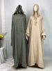 Hot Seller Ramadan Islamic Clothing Wrinkle Polyester Hoodie Abaya Dress With Undercap Muslim Women Abaya Hoodie Causal Dresses_ecoleips.com