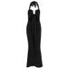 Women's Clothing Summer Long Dress Sexy Tie Neck Halter Neck Hollow Out Long Sleeve Dress For Formal & Casual For Women_ecoleips.com