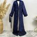 Voya Voya Women's Middle Eastern Fashion New Women's Lace Cardigan With Leaf Embroidery, Muslim Sequin Robe 1711_ecoleips.com