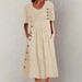 European And American plus Size Women's Long Dress with Button Detail Amazon Print Pocket 2025 New Women's Clothing_ecoleips.com