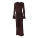 European And American Best-Selling Women's Clothing 2025 Autumn New Fashionable Elegant Waist-Cinching Belted Round-Neck_ecoleips.com