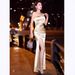 Women's Clothing One Shoulder Evening Dress Slim Nightclub Work Clothes Spa Technician Nightclub Sexy Slit Dress Fishtail Long_ecoleips.com